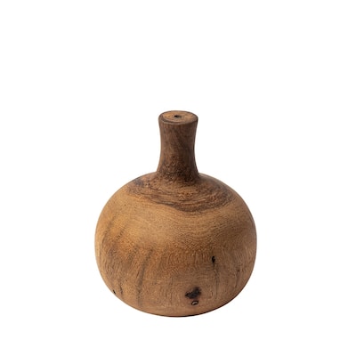 Afra Large Solid Wood Vase Shaped Decorative Object