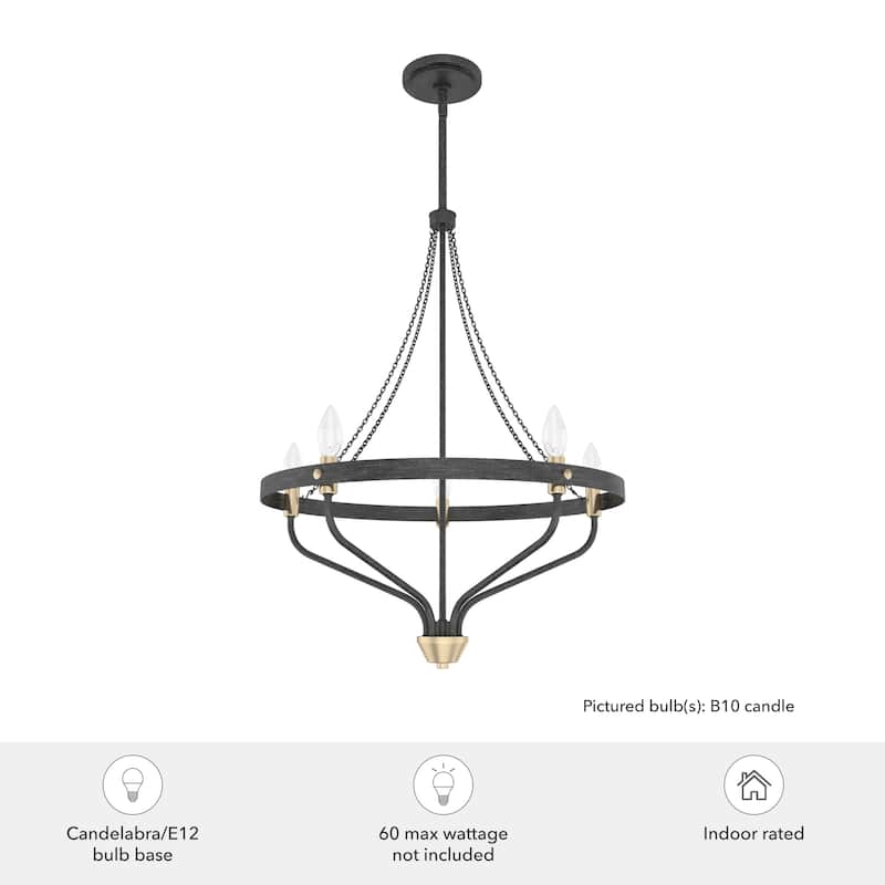 Hunter Merlin Geometric Metal Chandelier - Foyer, Dining Room, Living Room - Industrial, Contemporary