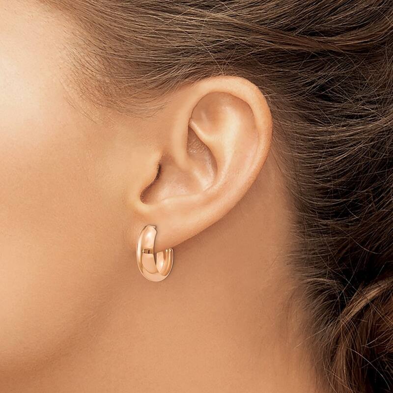Curata 10k Rose Gold Polished 19x6mm J Hoop Earrings
