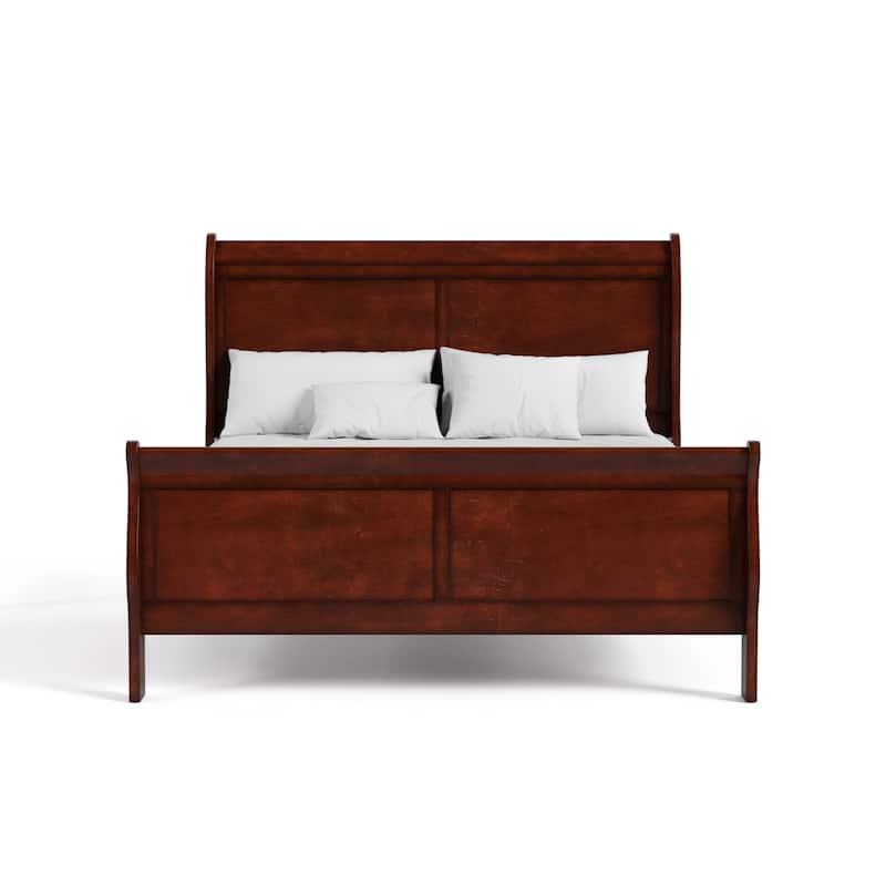 Furniture of America Devi Traditional Solid Wood 3-Piece Bed and 2 Nightstand Bedroom Set