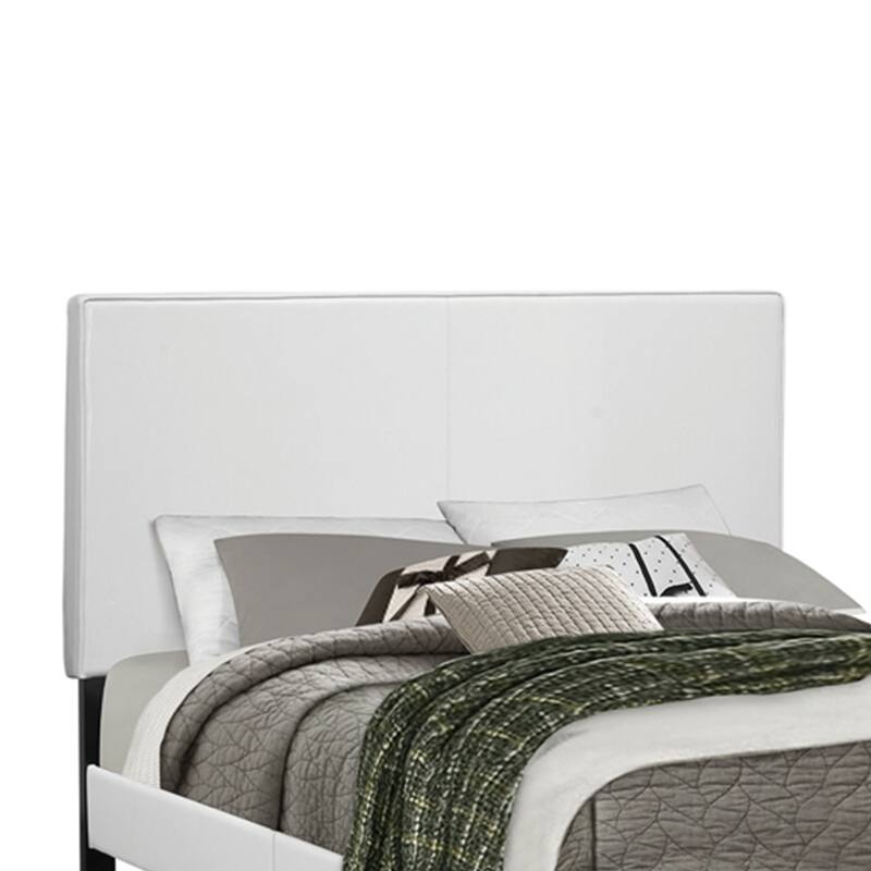 Leatherette Upholstered Platform Bed in White