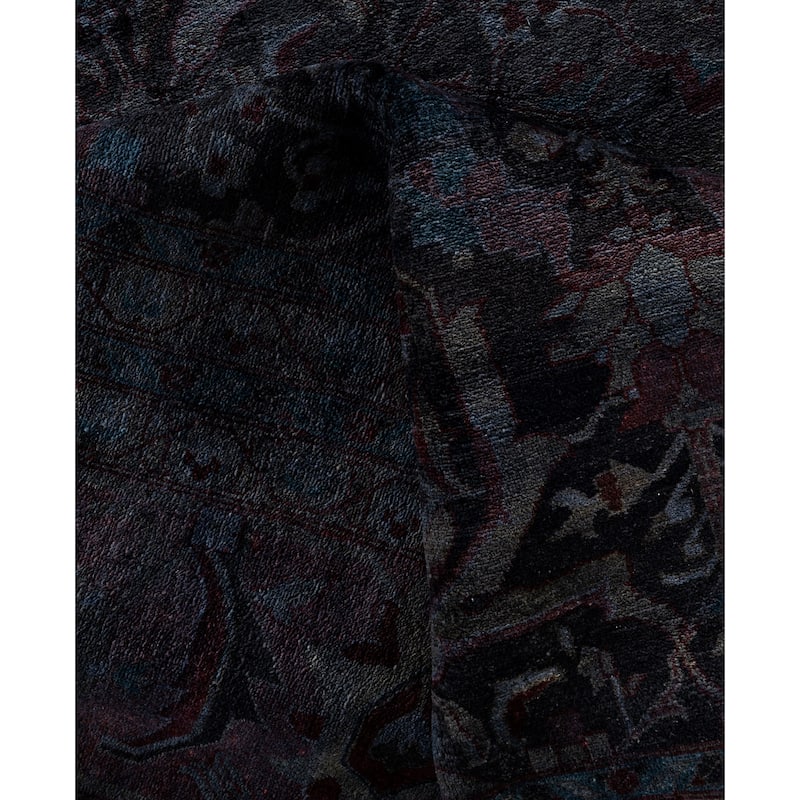 Overdyed One-of-a-Kind Hand-Knotted Area Rug - Black - 12' 1" x 15' 0"