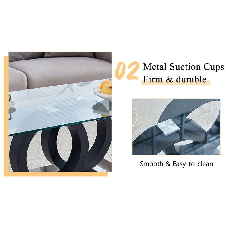 Glass Top Coffee Table with MDF Base for Living Rooms and Lounge Areas