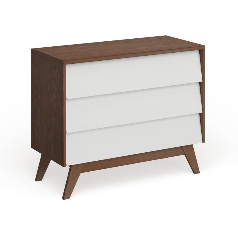 Carson Carrington Halmstad Mid-century White and Brown 3-drawer Chest - White - 3-drawer