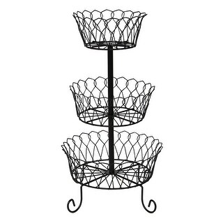 Shop Home District 3 Tier Iron Fruit Basket Stand Footed Wire