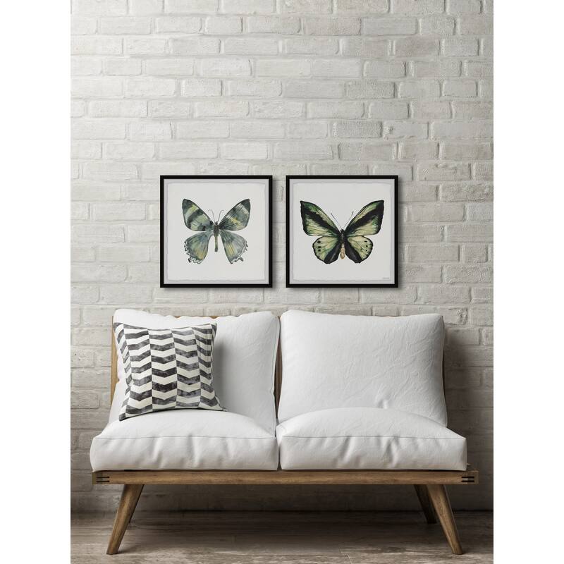 Lovely Green Butterflies Diptych