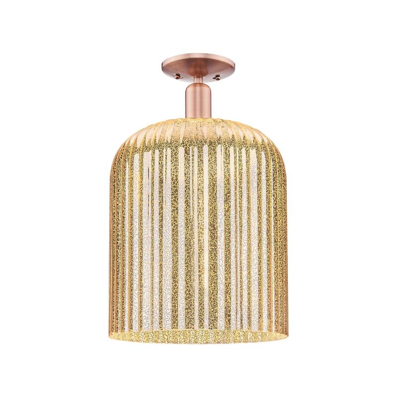 Innovations Lighting 716-1C-19-12 Bridal Veil Semi-Flush Bridal Veil - Antique Copper / Mercury