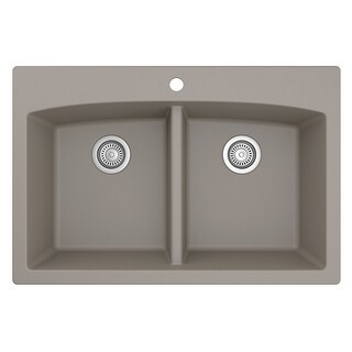 Karran Drop-in Quartz 50/50 Double Bowl Kitchen Sink