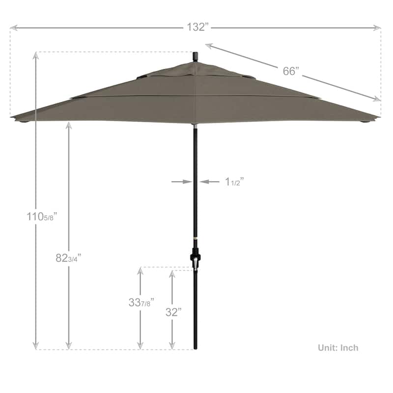 North Bend 11-foot Crank Open Auto-tilt Black Umbrella by Havenside Home