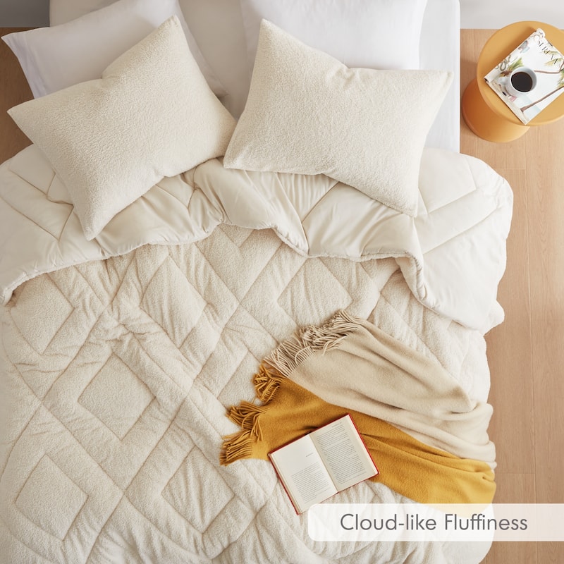 Chelsea Square Kyla Double Diamond Quilted Teddy Comforter Set