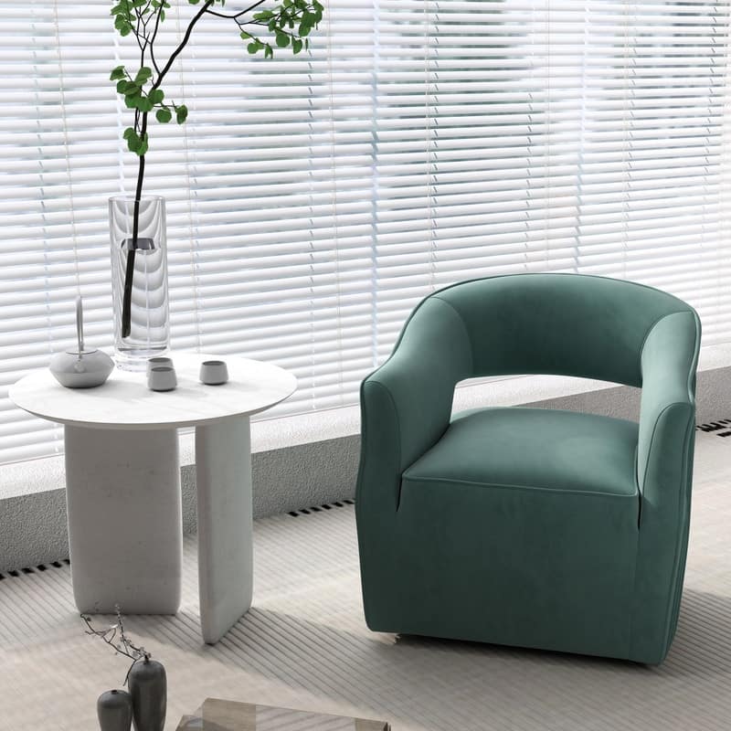 Modern Glam Velvet 360 Degree Swivel Open-Back Accent Armchair