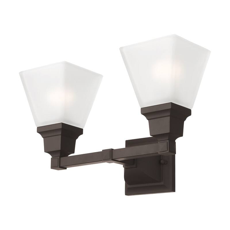 Livex Lighting 2-light Bronze Bath Light, 1032-07 - 15" W 9.5" H 7.75" EXT