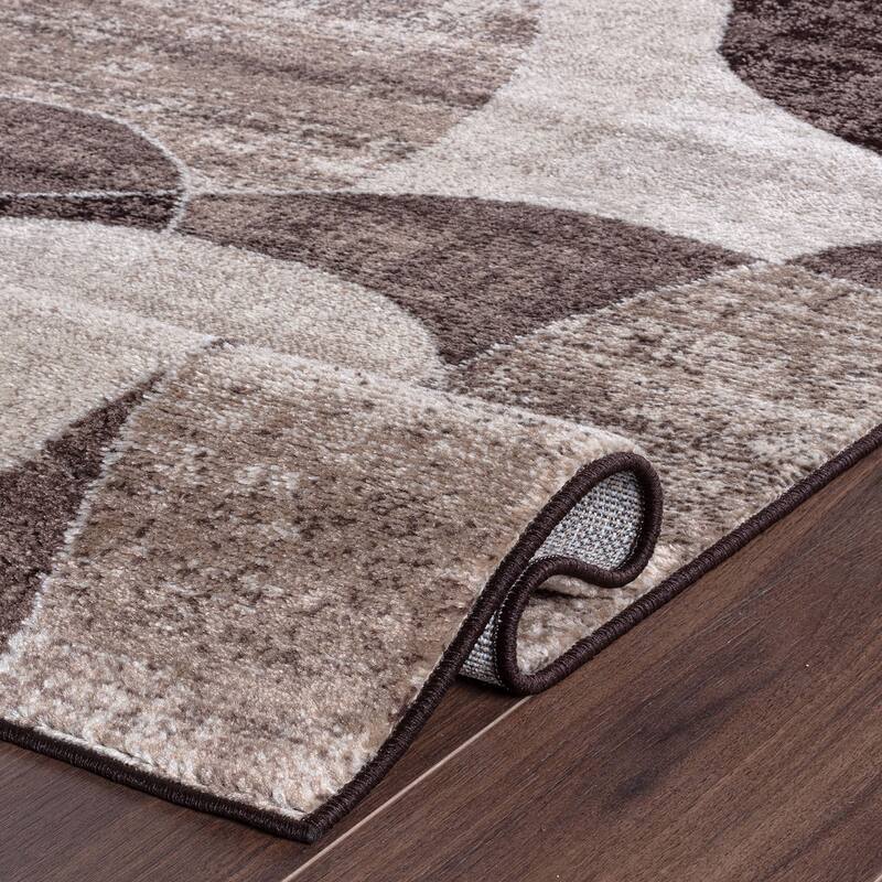 Contemporary Distressed Circle Area Rug