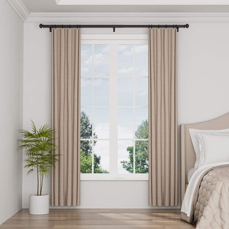 KAWOTI Bronze Double Curtain Rod Adjustable Length