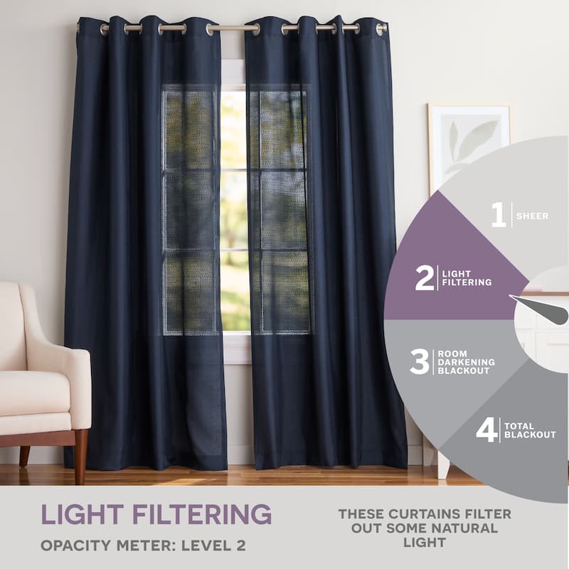 EXCLUSIVE HOME Loha Linen Grommet Top Curtain Panel Pair