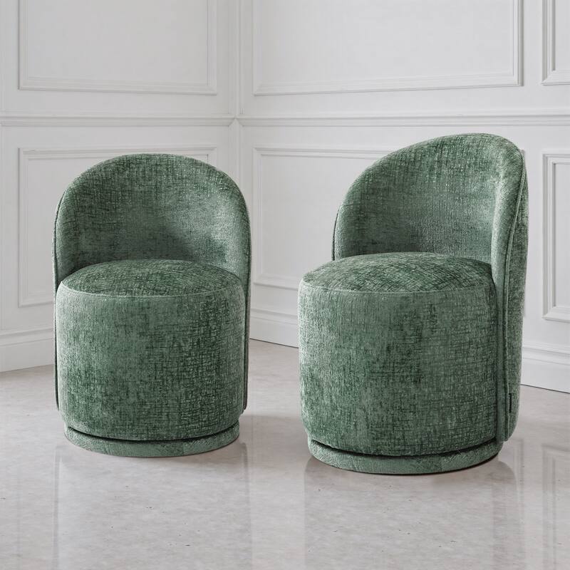 Modern Armless 360-Degree Swivel Dining Chair Barrel Chair