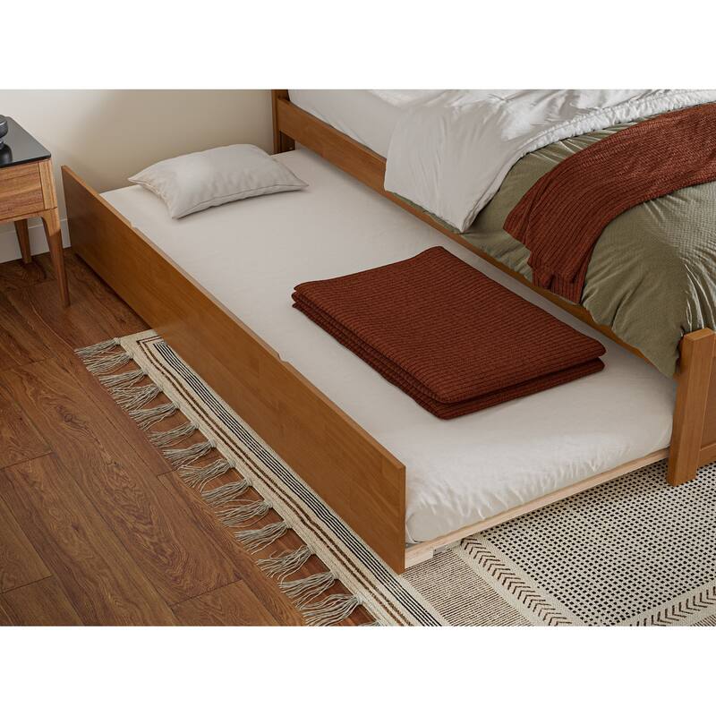 Mission Platform Bed with Footboard and Twin XL Trundle
