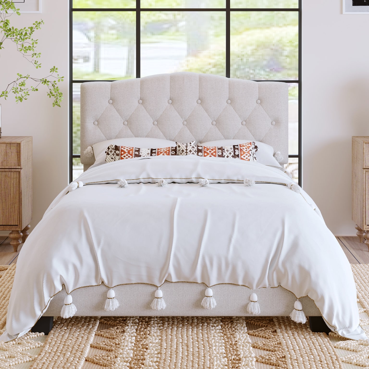 Bed with shop diamond headboard