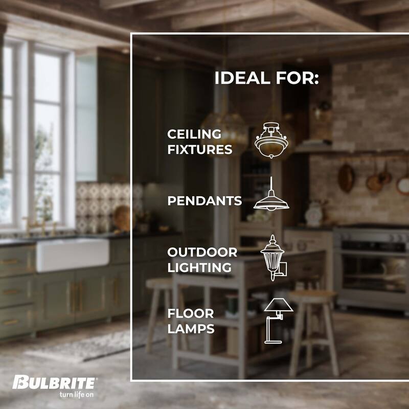 Bulbrite Pack of (4) Dimmable Antique Nostalgic Filament Incandescent Bulb