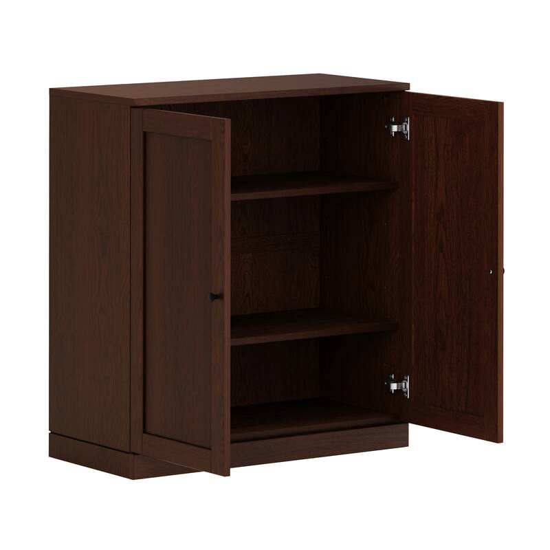 Palace Imports Premium 100% Solid European Oak Hardwood 3-Shelf Modular Bookcase with Shaker Doors - 32" Wide, 35.75" Tall