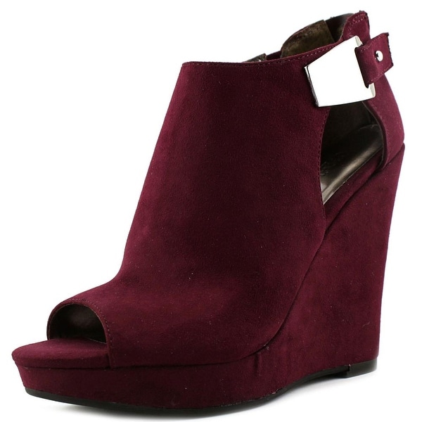 burgundy wedge shoes women's