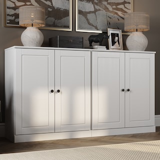 100% Solid Wood Sideboard with Glass or Solid Wood Doors by Palace Imports - 64" x 35.75"