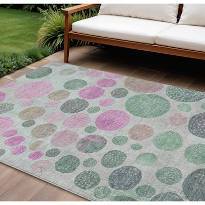 HomeRoots Geometric Transitional Rectangle Outdoor Rug