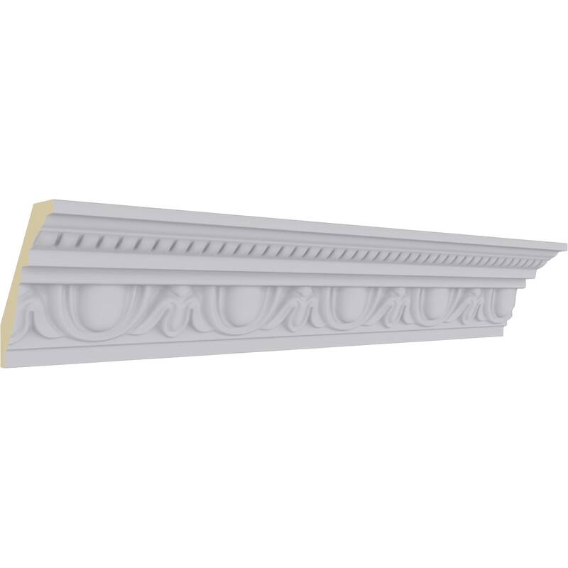 Traditional Egg & Dart with Beads Crown Moulding - 3 1/4"H x 2 3/4"P x 4 3/8"F x 94 1/2"L