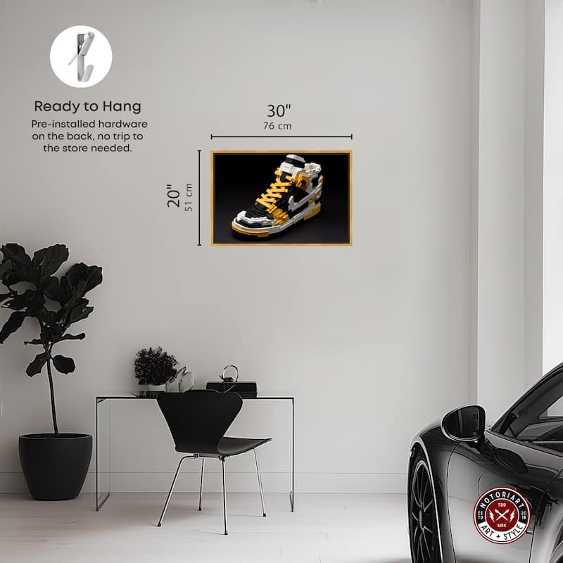 Notoriart Toy Sneaker Black Framed Sneaker 1 Piece Canvas Wall Art