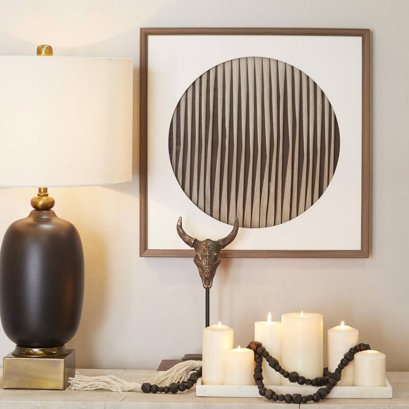Paper Geometric 3D Weaved Shadow Box - Brown or Dark Brown - Roche River Decor