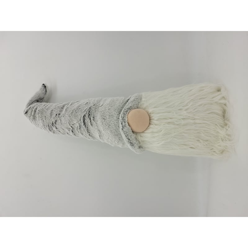 30" Groovy Grey with Pointy Hat Fabric Sitting Gnome Sculpture