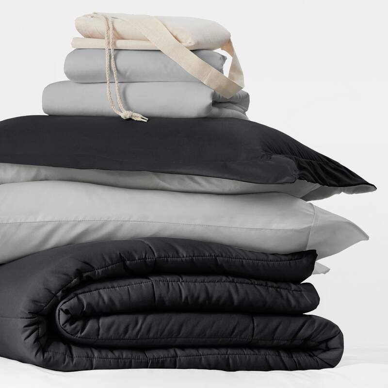 8pc Twin XL Solid Dorm Bedding Bundle