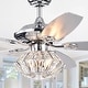 preview thumbnail 1 of 5, Warehouse of Tiffany Makore Chrome 52-inch Lighted Ceiling Fan with Crystal Shade Remote