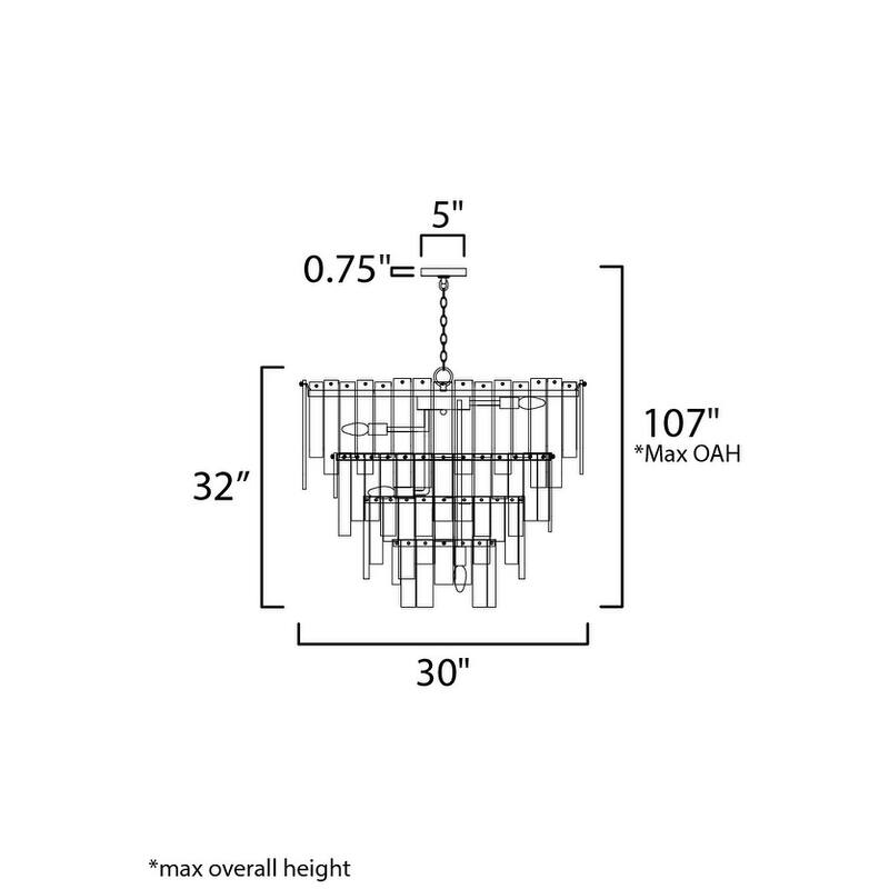 Maxim 21837AG Warren 12 Light 30" Wide Pendant