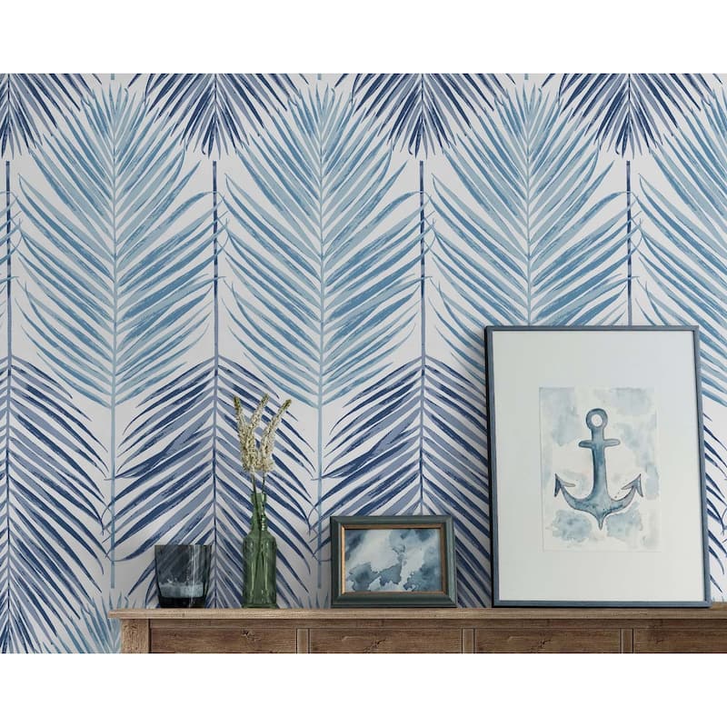 NextWall Two Toned Palm Peel and Stick Wallpaper