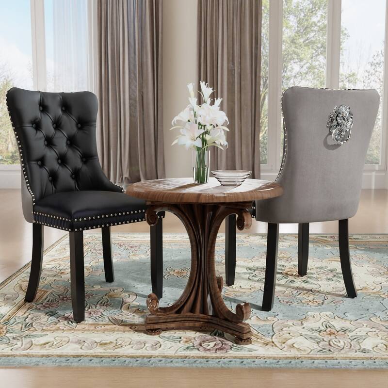 Tufted Naliheads Solid Wood Upholstered Dining Chairs Set of 8