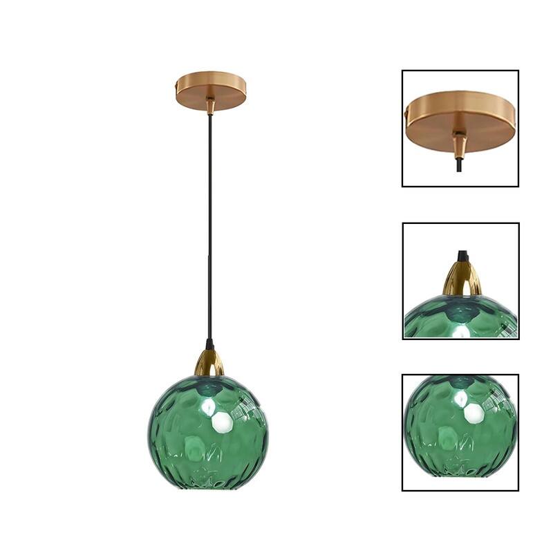 15CM/5.9’’ kitchen lights green hanging lamp glass, metal pendant light