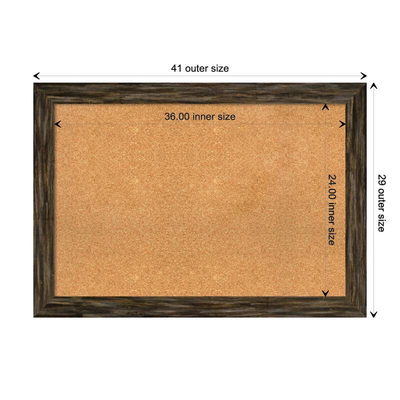 Fencepost Narrow Wood Framed Natural Corkboard Bulletin Board - Fencepost Brown Narrow - Board Size 36x24