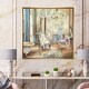 preview thumbnail 7 of 9, Designart "French Boudoir Bath I" Traditional Bathroom Framed Canvas 16 in. wide x 16 in. high - Gold