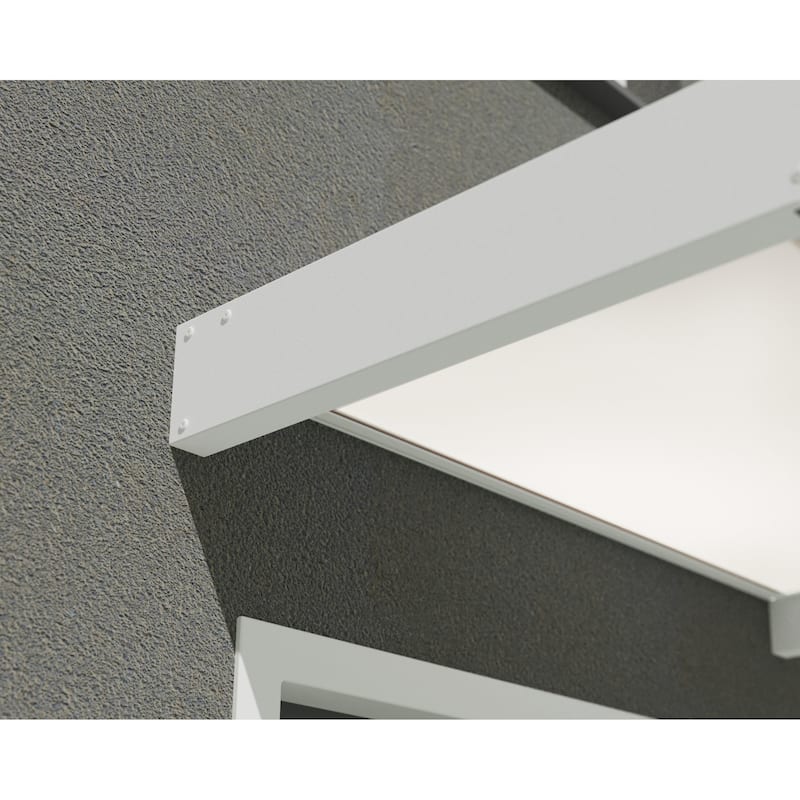 Sophia 3 ft. White Structure / White Opal Panel Door and Window Awning