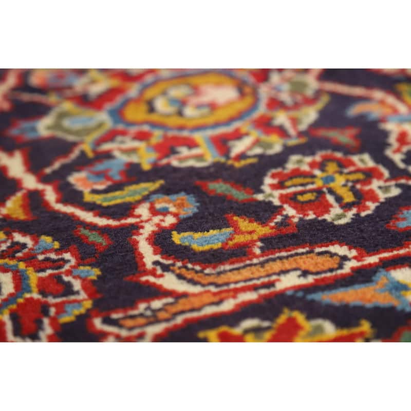 Hand Knotted Oriental 100% Wool Carpet Traditional Floral Red Kashan Area Rug - 13' 5'' X 9' 11''
