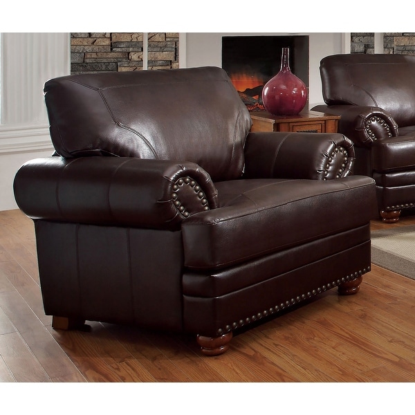Birmingham Traditional Brown Rolled Arm Chair Bed Bath Beyond