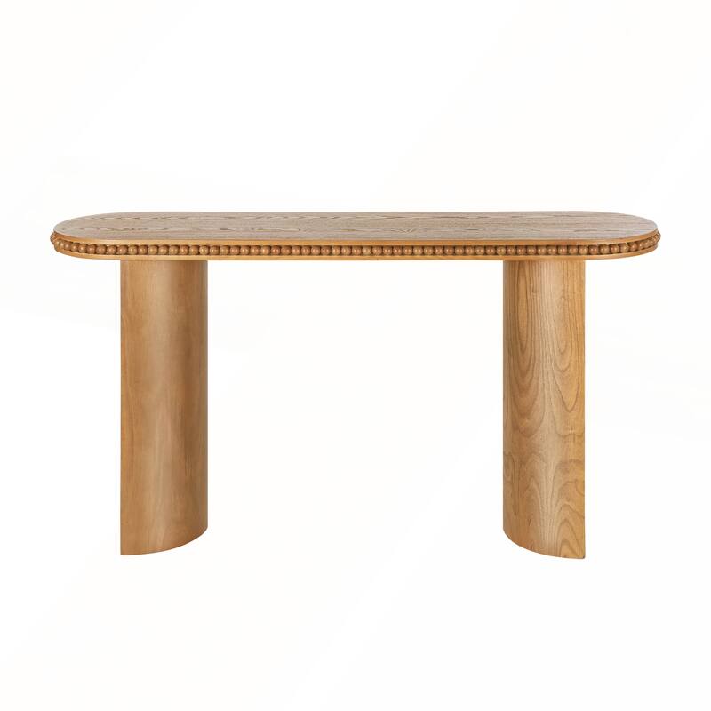 Mirod Vintage Console Table with Beaded Trim and Reversible Curved Legs