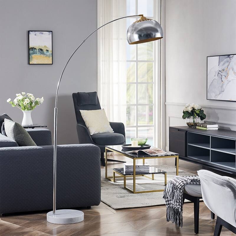 ROSEN GARDEN Arc Floor Lamp, Modern Reading Light, Bulb Not Included