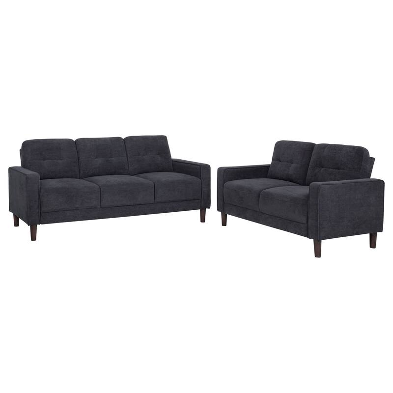 Bowen II Fabric Upholstered Track Arm Sofa Set - 2-piece - Steel Grey