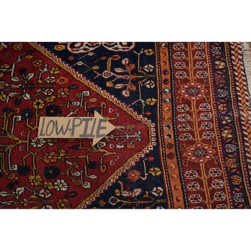 Hand Knotted Oriental 100% Wool Carpet Traditional Floral Oranges & Rust Qashqai Area Rug - 8' 6'' X 5' 1''