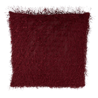 Poly-Filled Shaggy Shimmer Throw Pillow
