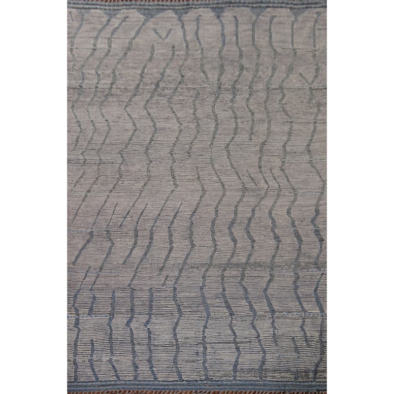 Moroccan Oriental Area Rug Hand-Knotted Bedroom Wool Carpet - 8'7"x 11'10"