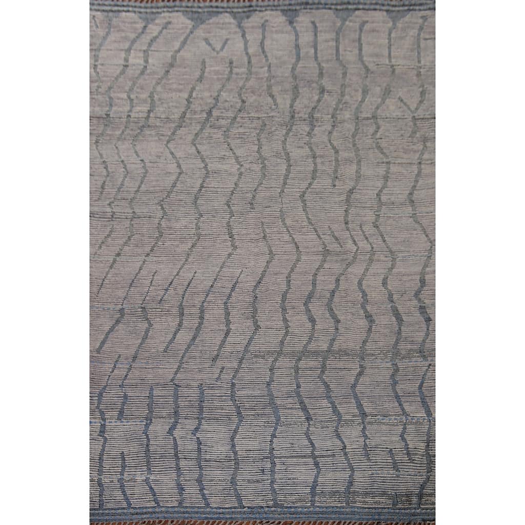 Moroccan Oriental Area Rug Hand-Knotted Bedroom Wool Carpet - 8'7"x 11'10"