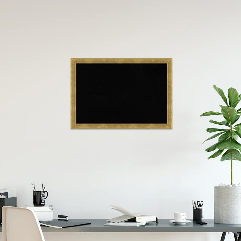 Angled Gold Wood Framed Black Corkboard Bulletin Board, Organization Board, Pin Board